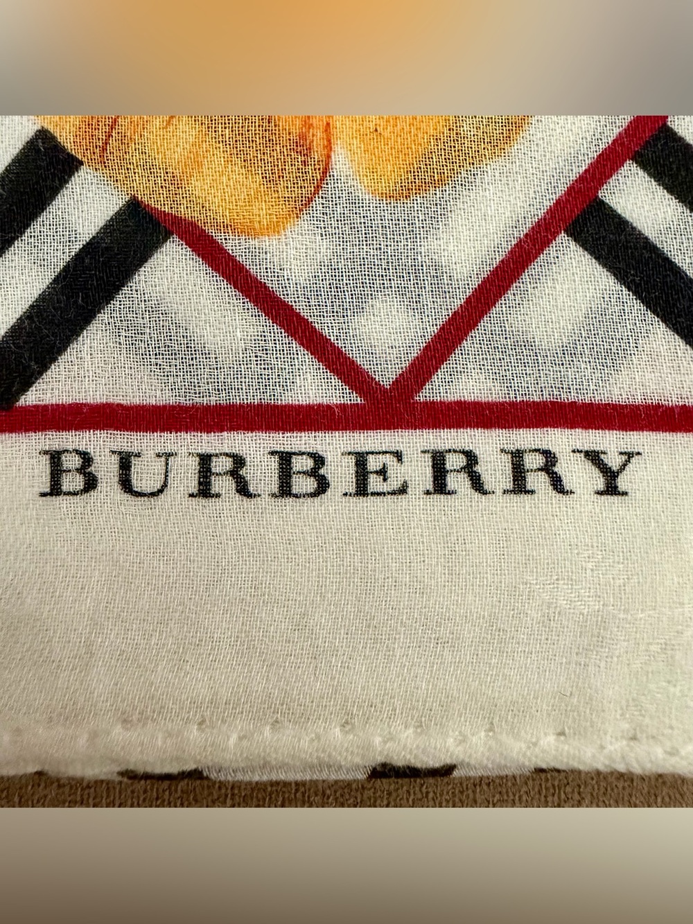 Authentic Burberry Floral Nova Check Pocket Square Scarf Handkerchief